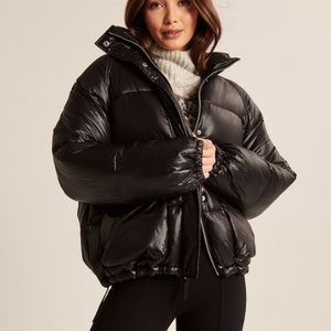 Abercrombie & Fitch Oversized Puffer Jacket Black NWT XS